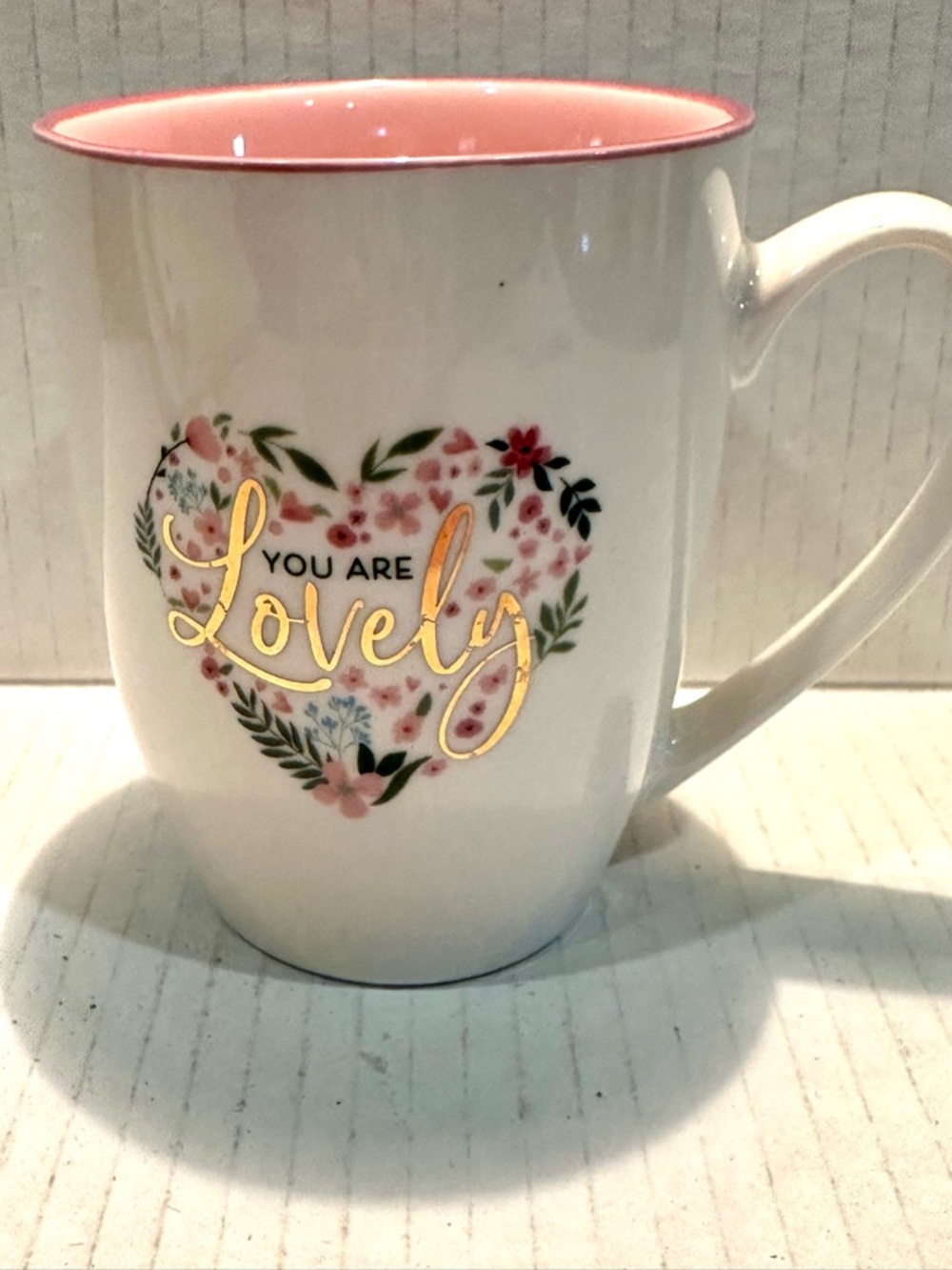 You Are Lovely Ceramic Coffee Mug - Pink Interior-New inspirational gift
